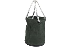 Canvas Bucket, Heavy Duty 30KG Load Capacity All Purpose Tool Bucket, Wide Opening Straight Wall ToolFoldable Storage Portabl