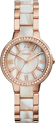 Montre pour Femmes Virginia, Mouvement à Quartz, boîtier en Acier Inoxydable Or Rose de 30 mm avec Bracelet en Acier Inoxydable, ES3716