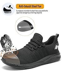 Suvysoo Steel Toe Shoes for Men Safety Puncture