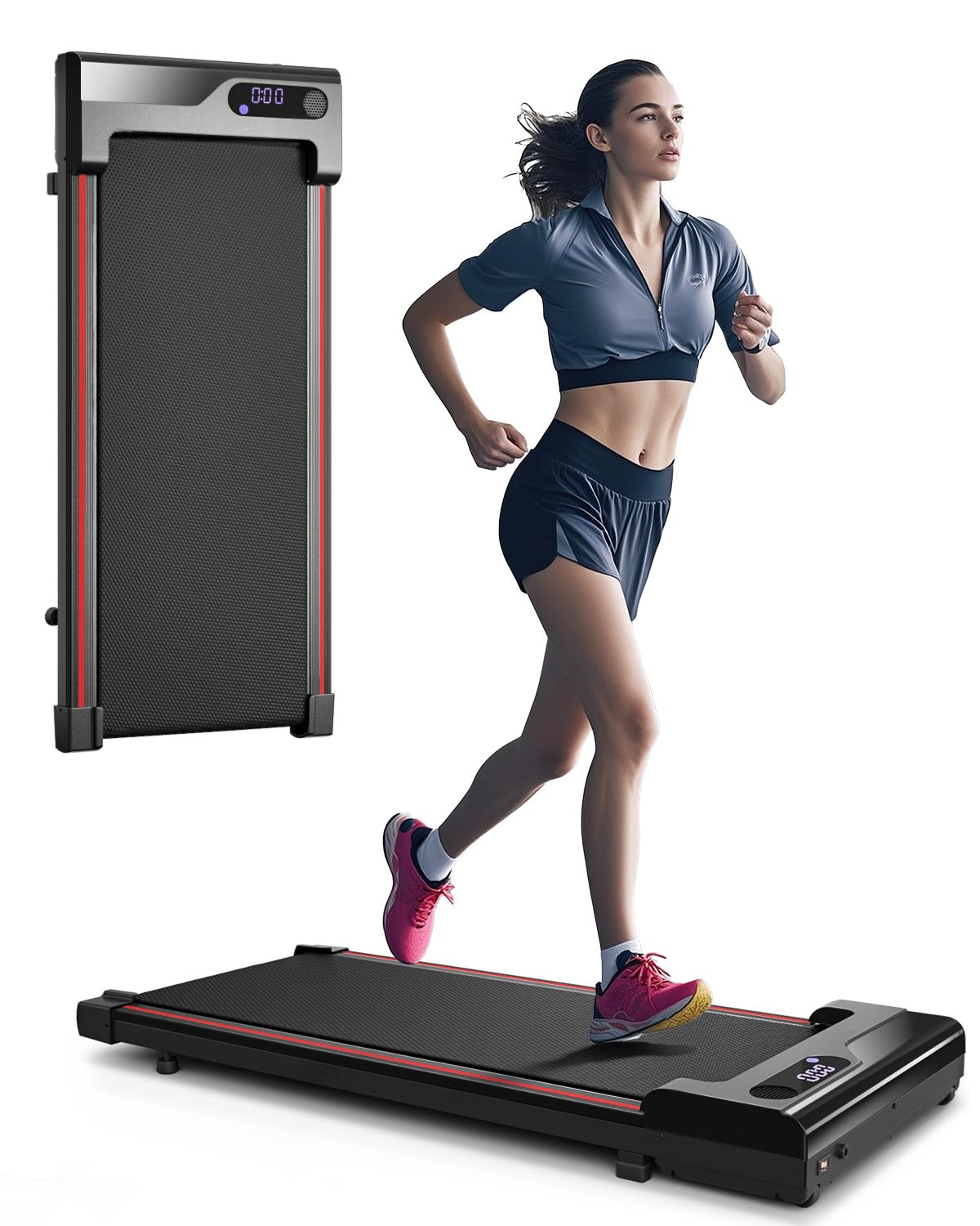 Walking Pad Treadmill for Home - Under Desk Treadmills Portable Mini Compact Walk Pads for Small Spaces Office Indoor Apartme