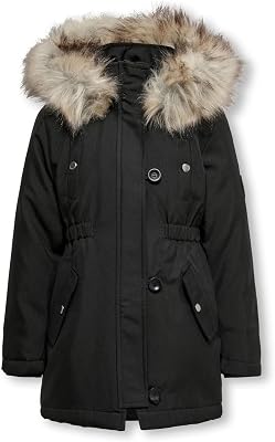 KIDS ONLY Kogiris - Parka Otw Noos Giacca, Bambine e ragazze, Nero (Black/Fur Light Grey), 134
