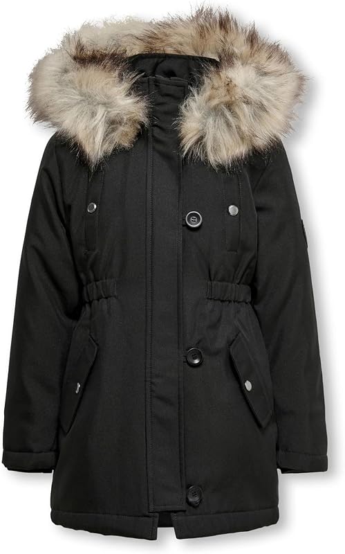 KIDS ONLY Kogiris - Parka Otw Noos Giacca, Bambine e ragazze, Nero (Black/Fur Light Grey), 134