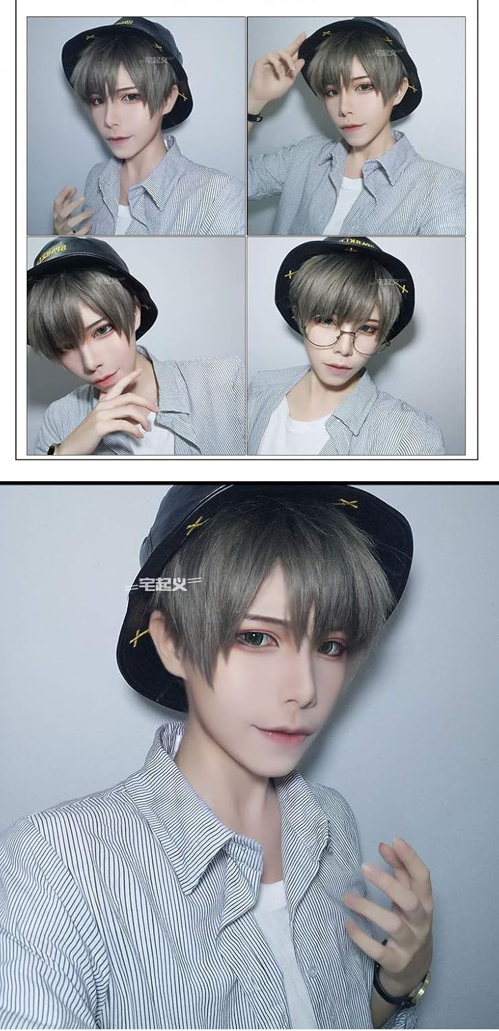 Amazon Co Jp イケテル アッシュカラーウィッグ メンズウィッグ ショートウィッグ ネット 説明書 3点セット アッシュグレー ホビー