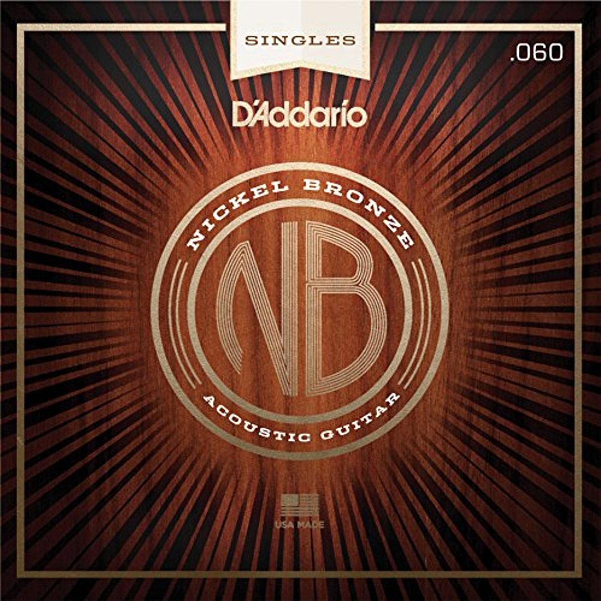 D'Addario NB060 .060 Nickel Bronze Wound Acoustic Guitar Single String