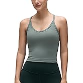 CRZ YOGA Butterluxe Soft Double Lined V Neck Tank Tops for Women - Yoga Casual Camisole Racerback Tight Sleeveless Shirt