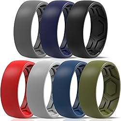 ThunderFit Silicone Rings for Men, Breathable