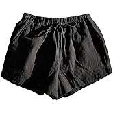 Floerns Women's Drawstring High Waisted Shorts Wide Leg Casual Shorts with Pocket