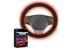Rechargeable Heated Steering Wheel Cover, 15'' Steering Wheel Heater, 12V Fast Heating Steering Wheel Heater, Rechargeable An