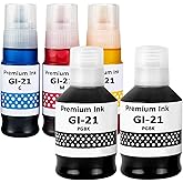 LAIPENG GI-21 GI21 Ink Refill Bottles Compatible for Canon G3270 G3260 G2260 G1220 G1230 G2270 G4270 Printer 5 Color Multipac