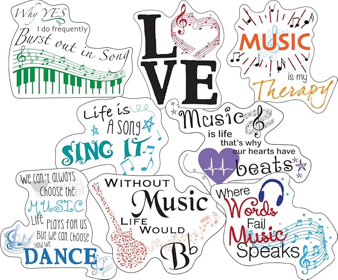 Music Stickers Perfect Music Stickers for Men, Music Lovers, Women