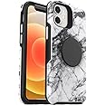 OtterBox + PopGrip Symmetry Series Case for Apple iPhone 12 Mini, White Marble