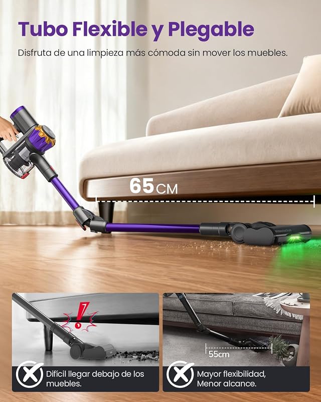 V18Pro Aspiradora sin Cable con Brazo Flexible 50kPa/450W