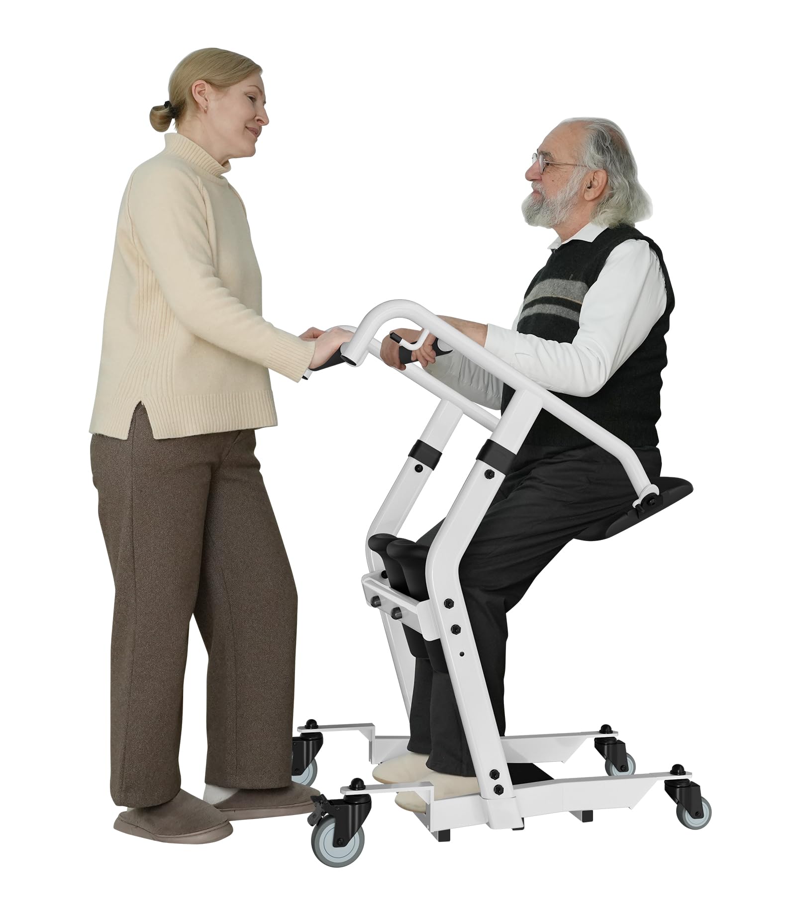 Photo 1 of VOCIC Upgrade Sit to Stand Lift, One-Step Stand Assist Lift for Elderly, Patient Lift Chair Transport Unit with Wheels, Standing Transfer Device for Home Care, Fall Prevention & Muscle Building, AY03