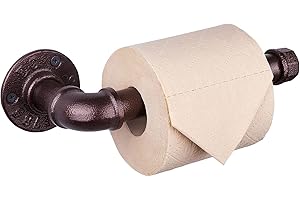 Livabber Industrial Pipe Toilet Paper Holder - Vintage Style DIY Wall Mount Roll Tissue Towel Holder for Bathroom Living Room and Kitchen (9", Bronze)
