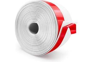 BRUIEFPAP Wide Silicone Weather Stripping Door Seal, Strong Adhesive Door Draft Stopper, Door Sweep Draft Stopper for Doors Gap&Under Bottom Garage Door, Glass Shower Door, Sliding Door, 1" x 25 ft, White