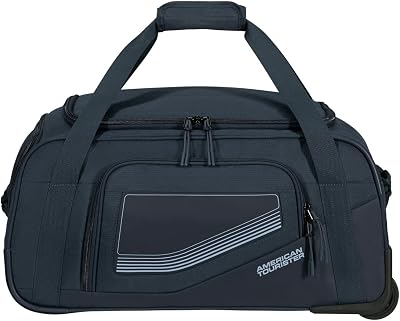 City Racer - Borsone con Ruote 55 cm, 50 L - Bagaglio a Mano con Ampio Spazio e Scomparto Scarpe - Idrorepellente, Smart Sleeve, Resistente - Blu (Navy)