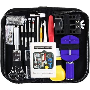 Vastar 151 PCS Watch Repair Kit, Watch Repair Tools Professional Spring Bar Tool Set, Watch Band Link Remover Tool Set with Carrying Case (Medium)