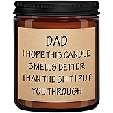 Christmas Gifts for Dad Gifts for Men Who Have Everything Funny Unique Personalized Gag Gift for Bonus Dad Stepdad Fathers Birthday Mens Gift Ideas from Kids Daughter Son, 9oz Lavender Candle