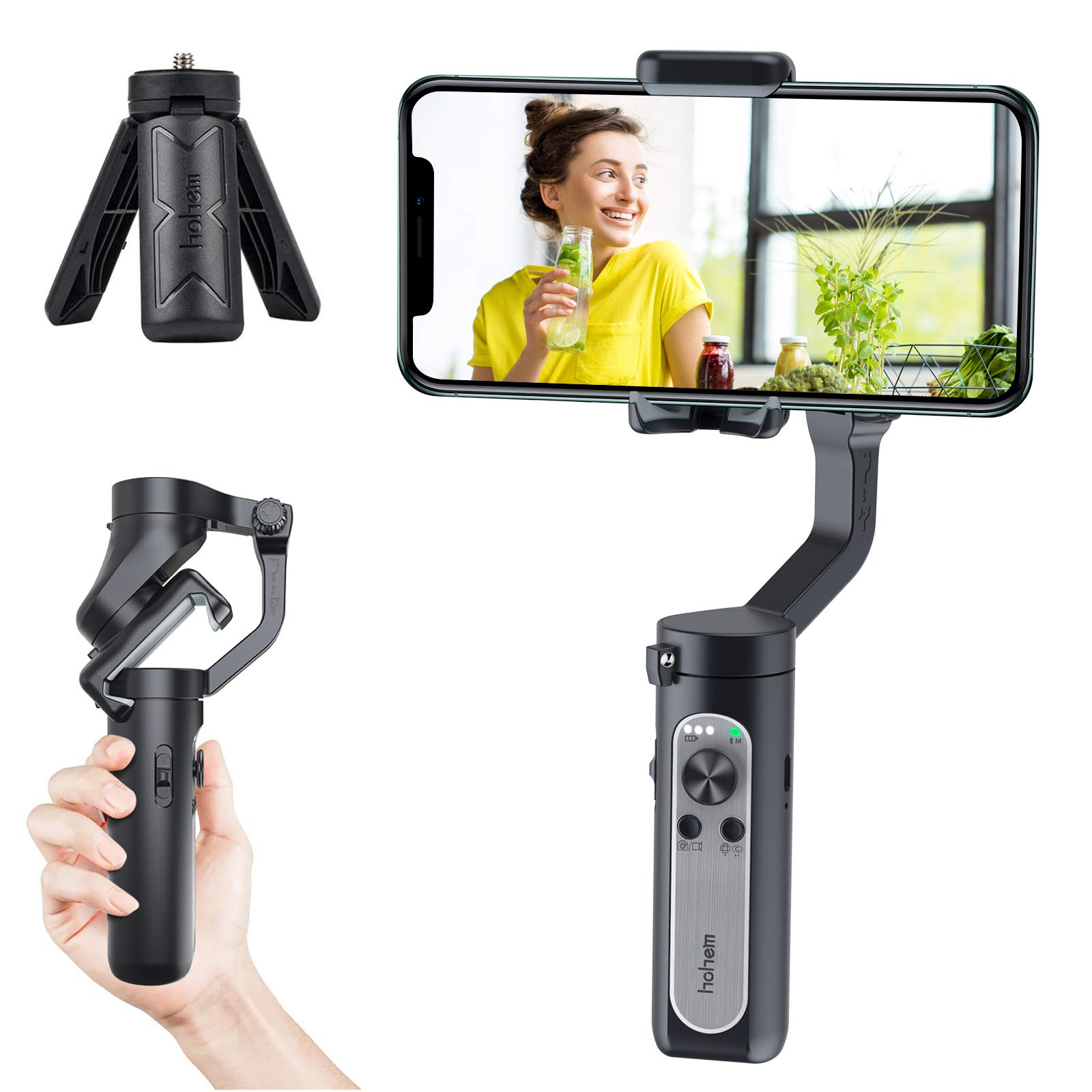 Hohem Isteady X, 3-Axis Gimbal Stabilizer for Smartphone, Foldbale Phone Gimbal Handheld Stabilizer,