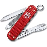 Victorinox Classic SD Precious Alox Swiss Army Knife, 5 Function, Red | Swiss-made pocket knife, 5 functions, Iconic Red Alox