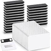 50 Set Name Tags Reusable Name Badge Magnet 3.4 x 2.1'' Blank Magnetic Badge Holder for Personalized Jacket Shirts DIY Kit Office School Supplies