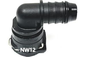 FEEDUN NW12 Coolant Hose Connector Engine Heater Hose Assembly for BMW Audi VW Chevrolet Honda Land Rover Volvo Buick Hose-Radiator Pipe Junction Flange 0.63 Inch Steel Male Connector 90 ° Elbow