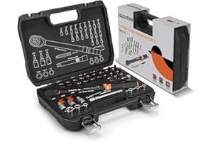 SUZUME 1/4-Inch Bike Torque Wrench 32PCS (20-220 in.lb/2.3-24.9 N.m) Reversible Head Dual-Scales 1/4 Torque Wrench 72 Tooth ±3% High Accuracy Click Torque Wrench Set For MTB Bicycle Maintenance