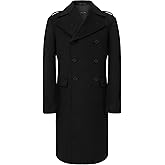 The Platinum Tailor Mens Black Overcoat Wool & Cashmere Great Coat Long Double Breasted Heavy Warm Winter