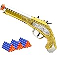 DaoDaoZhu Pirate Gun, Pirate Toy Gun with 30 Soft Bullets, Pirate Toy Foam Blasters Guns for Kids, Shooting Educational Model, Christmas Halloween Birthday Gifts for Boys Girls Kids Adults Age 3+