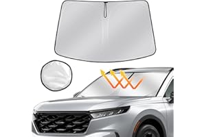 AUTOMIIM Windshield Sun Shade for Honda CRV 2023 2024 2025, Upgraded Nano Materials Front Window Shade Cover for CRV Accessories, Foldable Sun Shield Visor Protector Block UV Rays Keeps Vehicle Cool