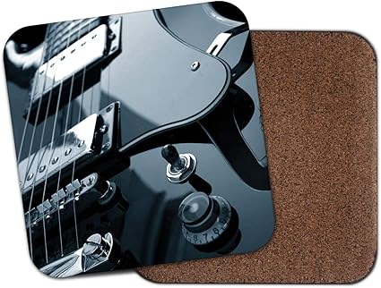 Amazon Co Jp グロスブラックギターコースター バンド音楽ロックメンズお父さん弟息子ギフト ホーム キッチン