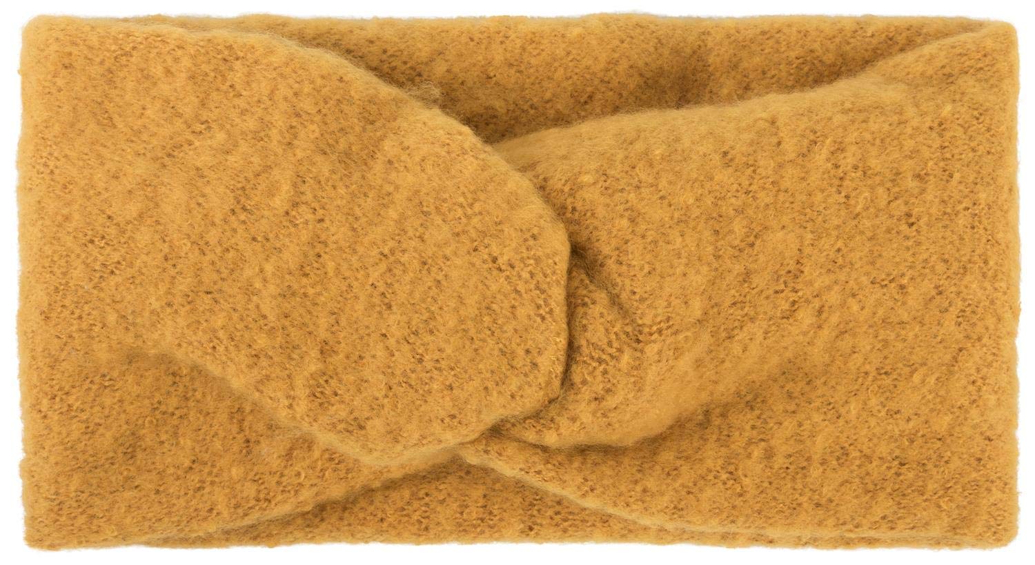 styleBREAKER Women's Fine Knit Headband with Soft Surface and Twist Knot Detail, Warm Winter Hairband, Headband 04026043, Colour:Curry