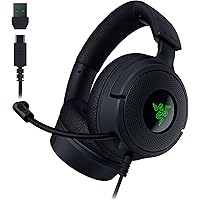 Razer Kraken V4 X Wired Gaming Headset: 40 mm Drivers - Cardioid Mic - Memory Foam Cushions - Chroma RGB Lighting - Type C &