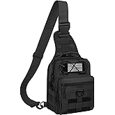 GMAK Tactical Sling Bag for Men, Small Tactical Shoulder Bag Backpack, Outdoor Military Rover Bags Travel Hiking Daypacks, EDC Crossbody Chest Bag Pack for Hiking/Cycling/Hunting, Black