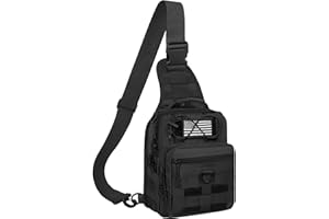 GMAK Tactical Sling Bag for Men, Small Tactical Shoulder Bag Backpack, Outdoor Military Rover Bags Travel Hiking Daypacks, Tactical EDC Crossbody Chest Bag Pack for Hiking, Cycling, Hunting, Black