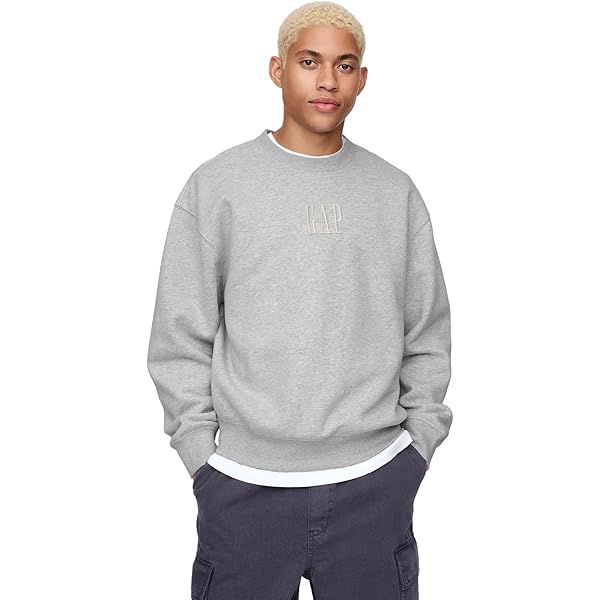 GAP mens Logo Sweatshirt B08 Grey XS at Amazon Men's