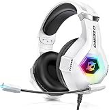 Ozeino Gaming Headset PS5 PS4 PC RGB Light 50mm Drivers White view 1