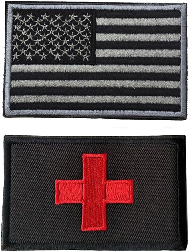 U.S. Patch Embroidery USA American Flag Tactical Morale Patch Medic Armband Magic Sticker with Flag by Feisuo (D)