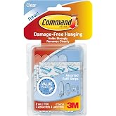 Command Clear Refill Strips, Re-Hang Indoor Clear Hooks (17200CLR-ES)