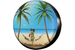 Dujiea Frog Holiday Spare Tire Cover, Universal Wheel Tire Cover Dust-Proof Tire Protectors for Trailer Rv Van SUV Truck Camper and Many Vehicle 14 15 16 17 Inch
