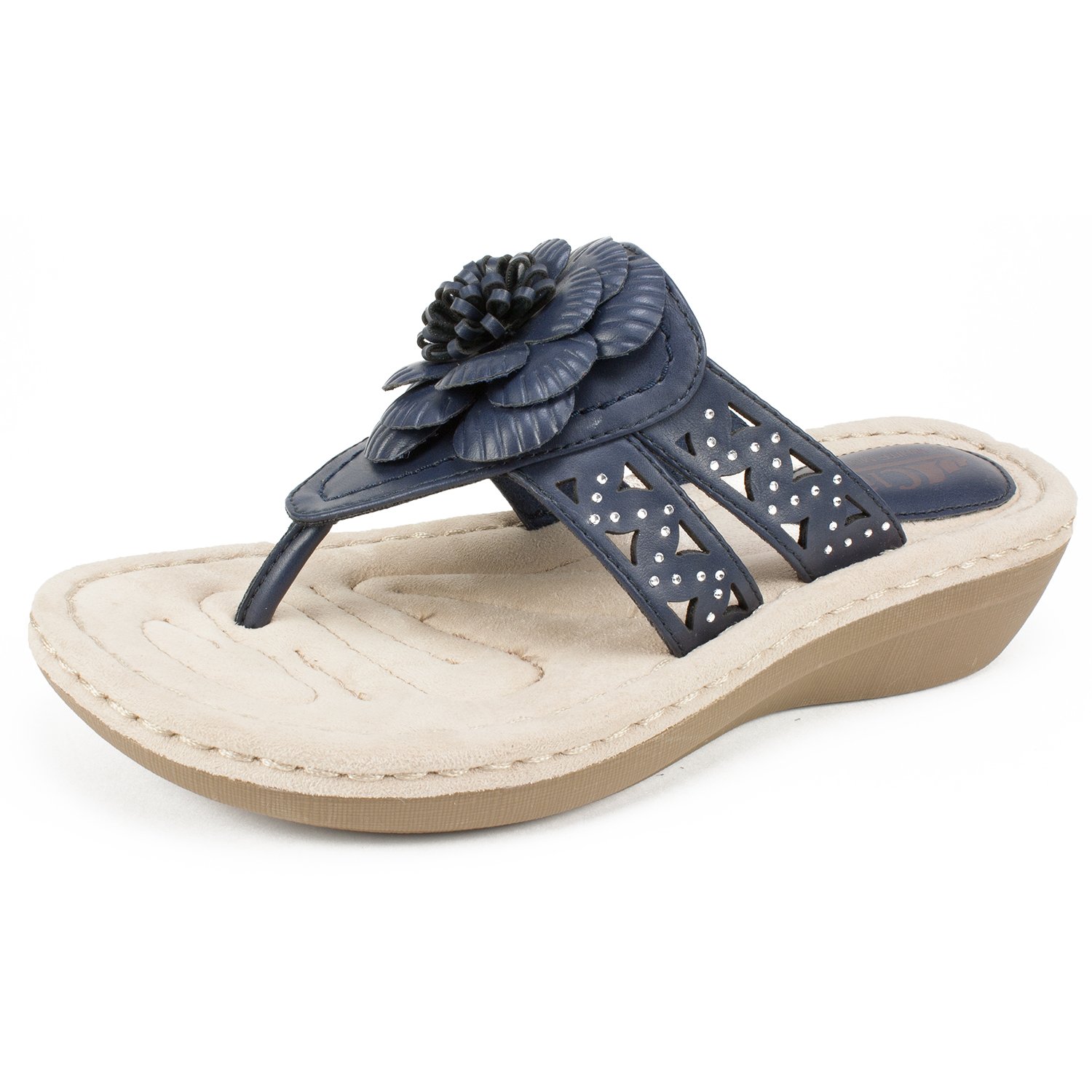 white mountain navy sandals