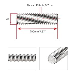 HiPicco M4 x 200mm/8-Inch Fully Threaded Rod