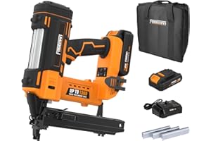 Freeman PE20VFS16 20 Volt Cordless 16-Gauge 1" Fencing Stapler Kit with Lithium Ion Battery, Charger, and Bag – 1300 Shots pe