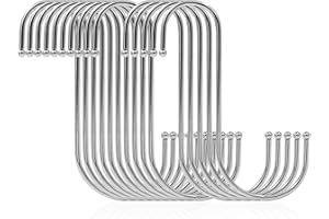 SumDirect 5 7/10 Inch Extra Large S Hooks, Heavy Duty S Shaped Hooks for Hanging Apparel Kitchenware Utensils Plants Towels G