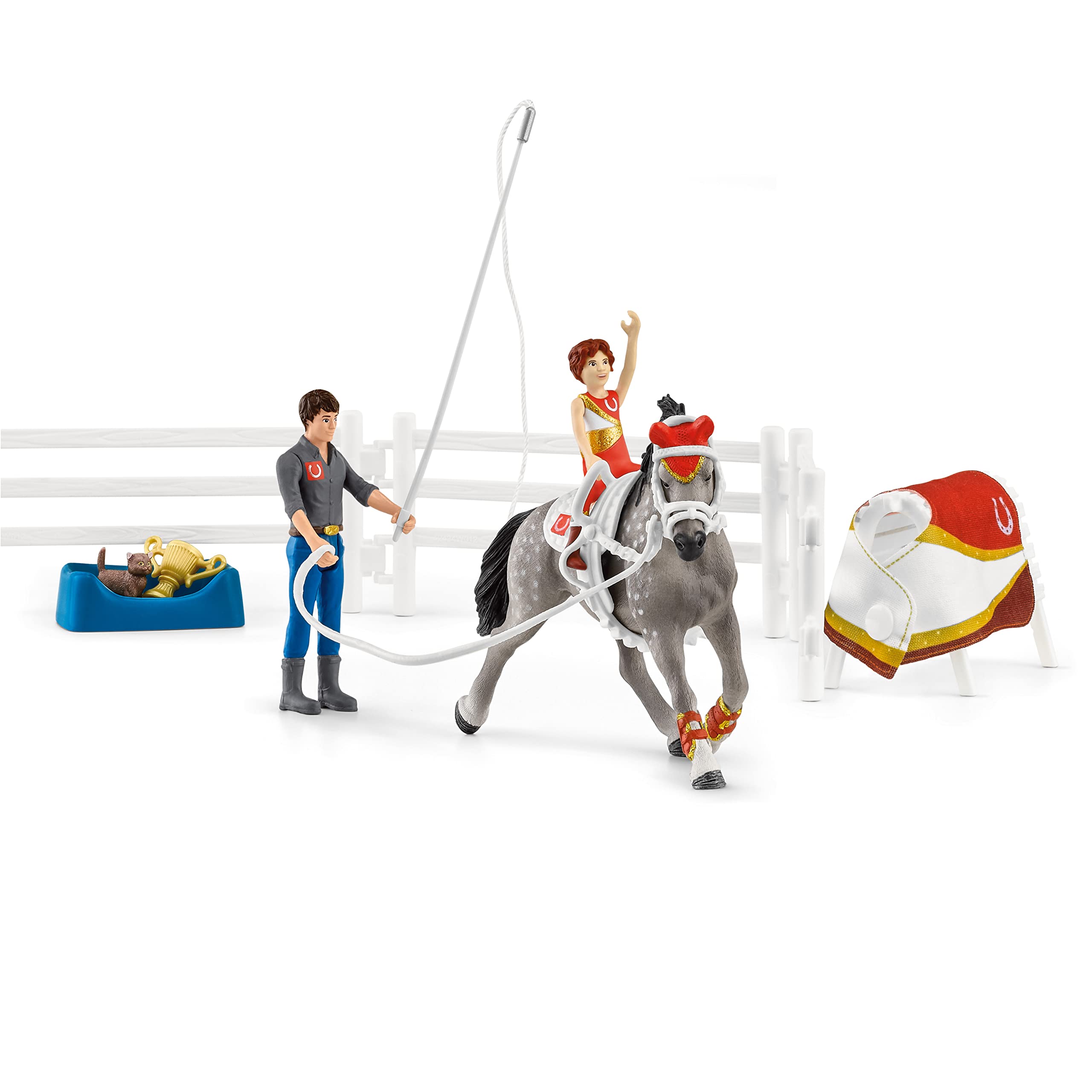 SCHLEICH 42443 Horse Club Mia's vaulting set, 6.6 x 24.5 x 19 cm