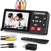 VHS to Digital Converter, HD Video to Digital Converter Recorder with Remote, Convert Record Analog Video Audio from VHS/VCR, DVR/DVD/Hi8/Mini DV/Camcorder/Gaming Consoles（Tapes Players Needed)