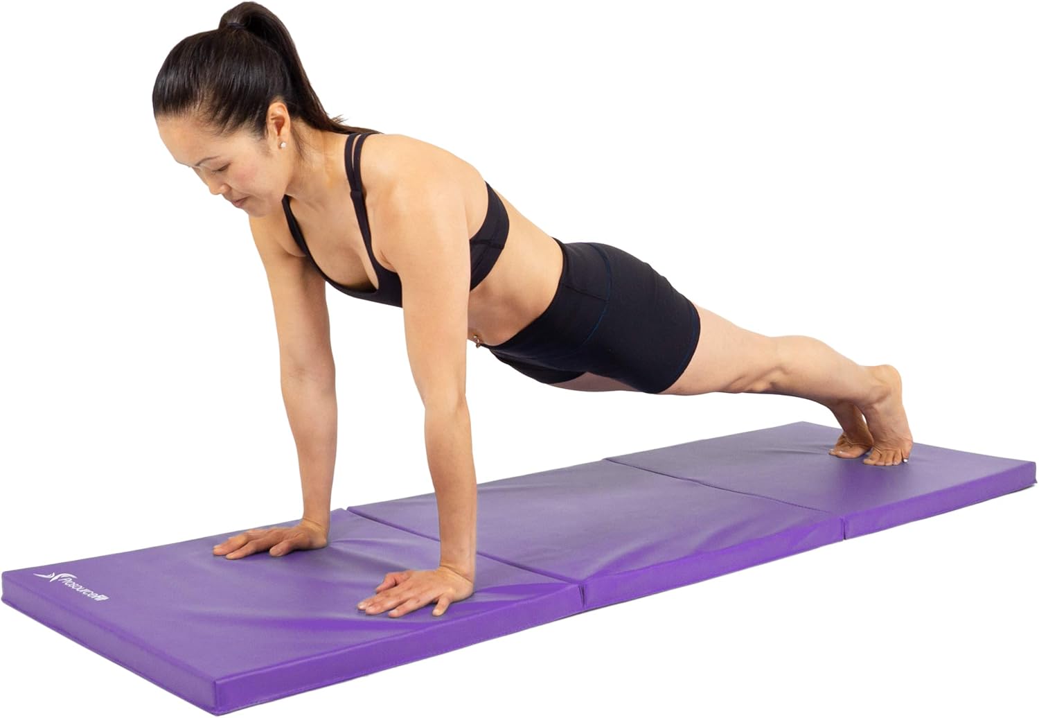 ProsourceFit Tri-Fold Folding Thick Exercise Mat 6’x2’ with Carrying Handles for MMA, Gymnastics, Stretching, Core Workouts, Purple : Sports & Outdoors