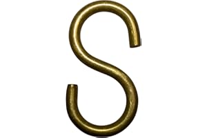 RCH Hardware SH-BR13-50 Brass S-Hook, 6 Gauge, Antique Brass (2 Pack)