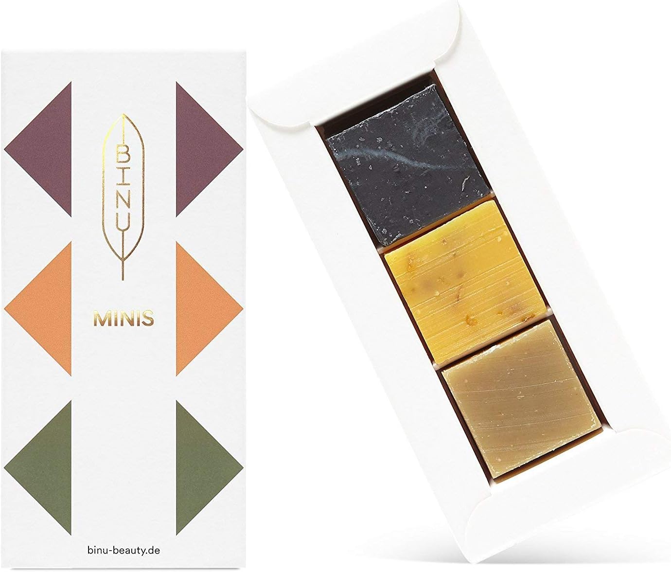 BINU Minis | Three Types Face Soaps | 100% Natural | Small Natural Soaps for Gift and Travel | Handmade Soap Cubes for Testing & Travel | Soap Pralines