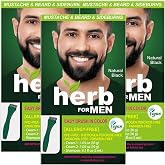 Herb for Men Mustache &amp; Beard Dye (Natural Black, 3 Pack) | PPD-Free, Ammonia-Free, Vegan with Natural Ingredients, Odorless, Gentle for Sensitive Skin, No Skin Irritation